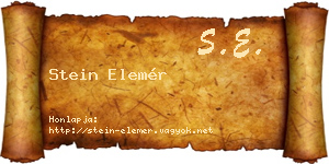 Stein Elemér névjegykártya