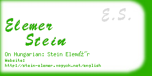 elemer stein business card